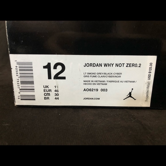 COPY - Jordan Why Not Zero.2 high tops Size 12 - Picture 2 of 8